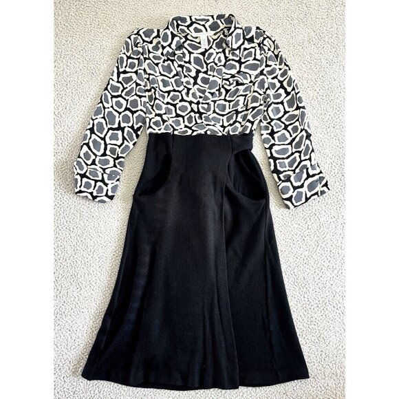 VTG Diane Von Furstenberg Wrap Dress Silk Wool V-Neck Belted Pockets - Picture 1 of 16